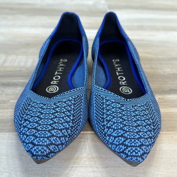 Rothy's Lapis Python Points Snake Print Two Tone Pointy Toe Shoes, size 7 - Picture 6 of 9